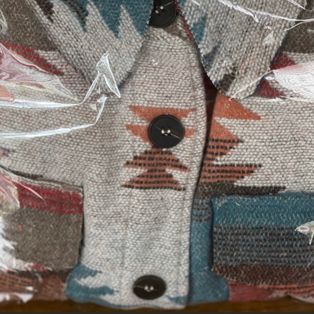 Distressed Button Down Shacket - Picture 5 of 5